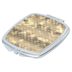 Beautiful design mermaid metallic gold compact mirror