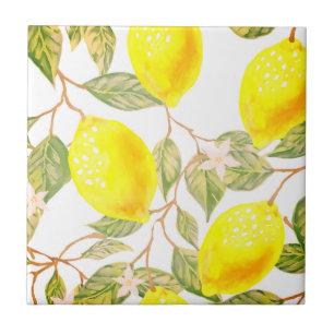 Beautiful design watercolor lemon ceramic tile