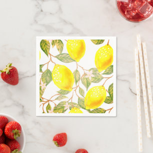 Beautiful design watercolor lemon napkins