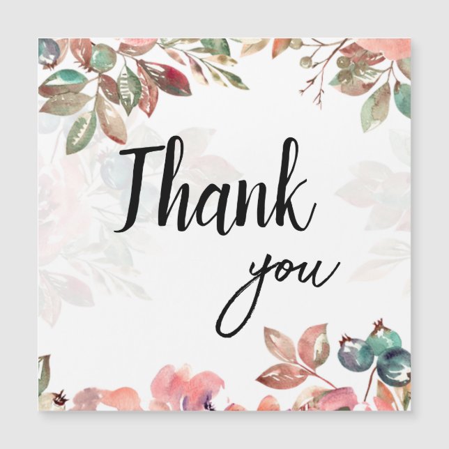 beautiful design with flowers Thank you (Front)