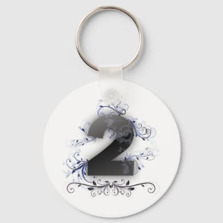 Beautiful designed number 2 keychain