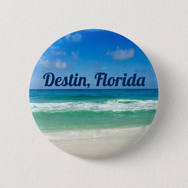 Beautiful Destin Beach Seaside Trip Photography Button (Front)