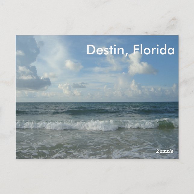 Beautiful Destin Florida Beach Postcard (Back)