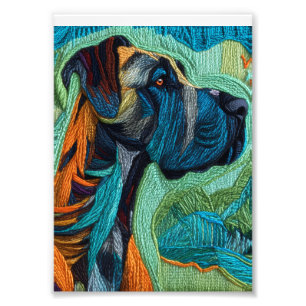 Beautiful detailed unique style Great Dane art Photo Print