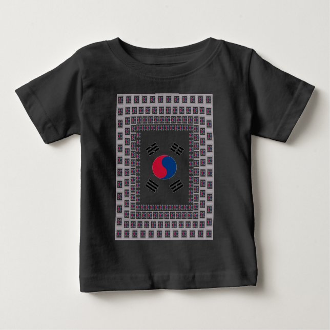 Beautiful Diagonal Korean Flag: An Infinite Art Baby T-Shirt (Front)