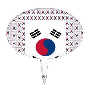 Beautiful Diagonal Korean Flag: An Infinite Art Cake Topper