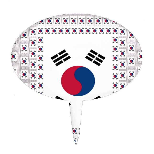 Beautiful Diagonal Korean Flag: An Infinite Art Cake Topper (Front)