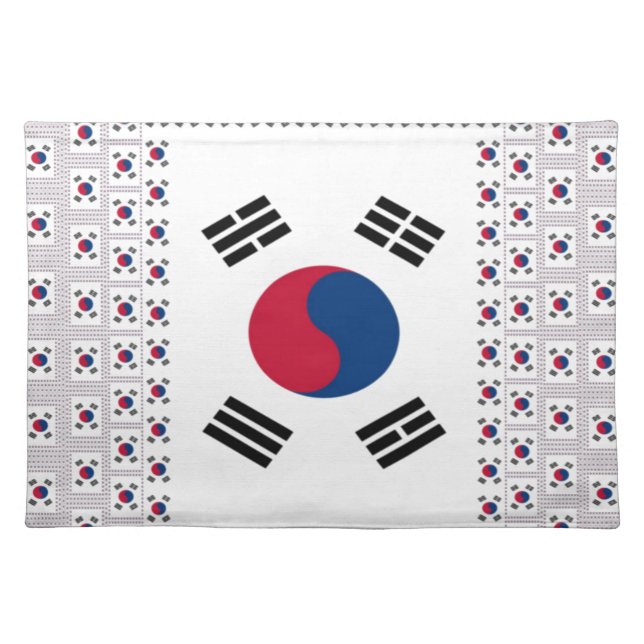 Beautiful Diagonal Korean Flag: An Infinite Art Cloth Placemat (Front)