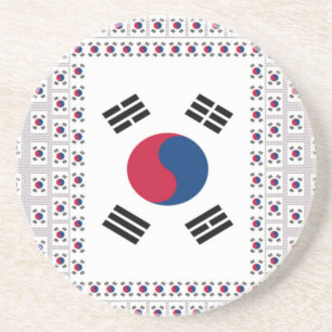 Beautiful Diagonal Korean Flag: An Infinite Art Drink Coaster