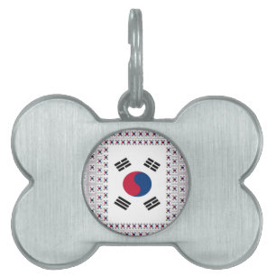 Beautiful Diagonal Korean Flag: An Infinite Art Pet Name Tag