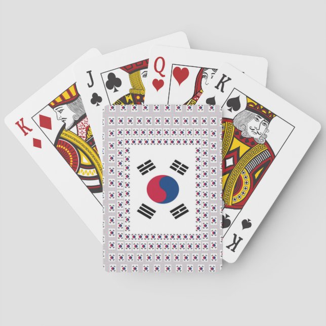 Beautiful Diagonal Korean Flag: An Infinite Art Poker Cards (Back)