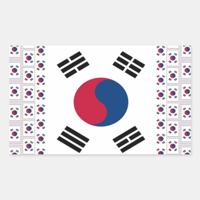 Beautiful Diagonal Korean Flag: An Infinite Art Rectangular Sticker (Front)