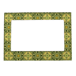 💚💛 Beautiful diagonal olive and yellow Azulejos Magnetic Frame