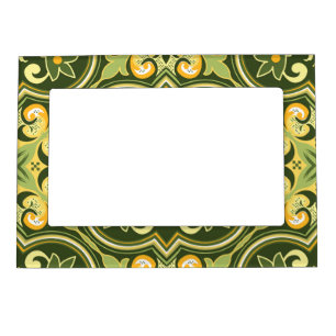 💚💛 Beautiful diagonal olive and yellow Azulejos Magnetic Frame