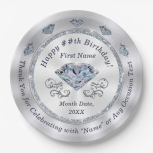 Beautiful Diamond, Birthday Plates Personalized