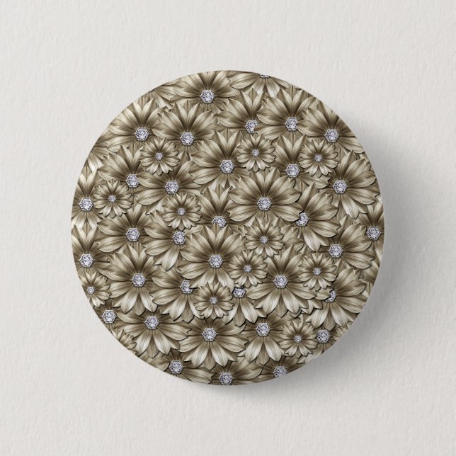 Beautiful Diamond Flowers Button (Front)