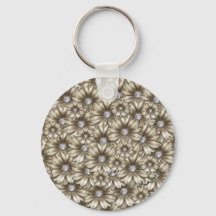 Beautiful Diamond Flowers Keychain