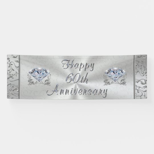 Beautiful Diamond Happy 60th Anniversary Banner Zazzle Com