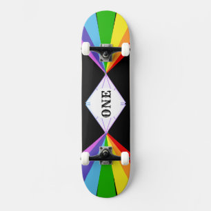 Beautiful Diamond & Rainbow Skateboard