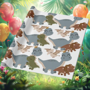 Beautiful Dinosaurs Boho Wrapping Paper