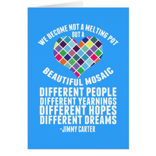 Beautiful Diversity Mosaic Quote Immigratio Card