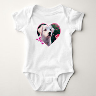 Beautiful Dog And Rose Collection Baby Bodysuit