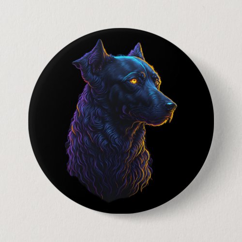 Beautiful dog Artistic pet image for print on dema Button