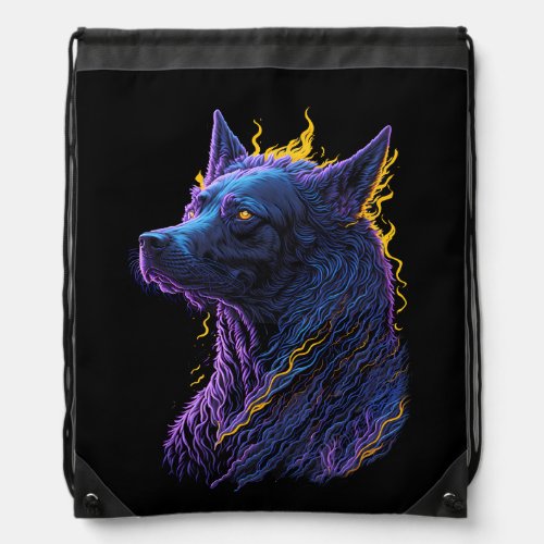 Beautiful dog Artistic pet image for print on dema Drawstring Bag