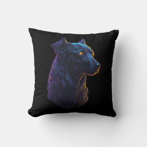 Beautiful dog Artistic pet image for print on dema Throw Pillow
