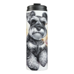 Beautiful Dog Breeds/ Miniature Schnauzer Dog Thermal Tumbler