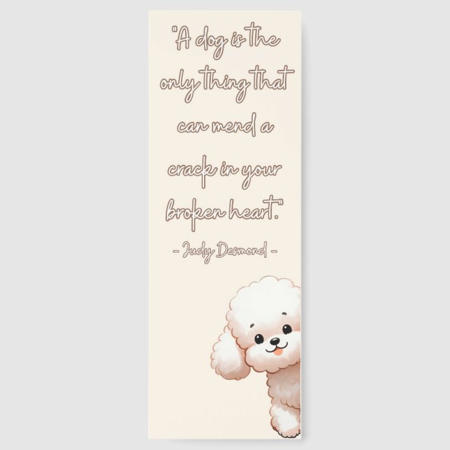 Beautiful Dog Lover's Quote Bookmarks (Front)