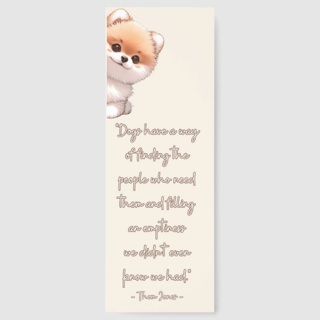 Beautiful Dog Lover's Quote Bookmarks (Front)