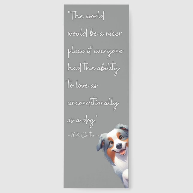 Beautiful Dog Lover's Quote Bookmarks (Front)