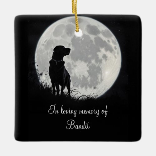 Beautiful Dog Memorial Custom Name Ceramic Ornament