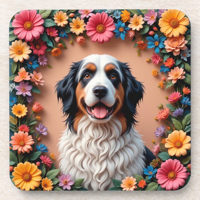 Beautiful Dog Portrait Beverage Coaster (Front)