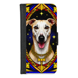 Beautiful Dog Portrait in Stained Glass Artwork iPhone 8/7 Wallet Case