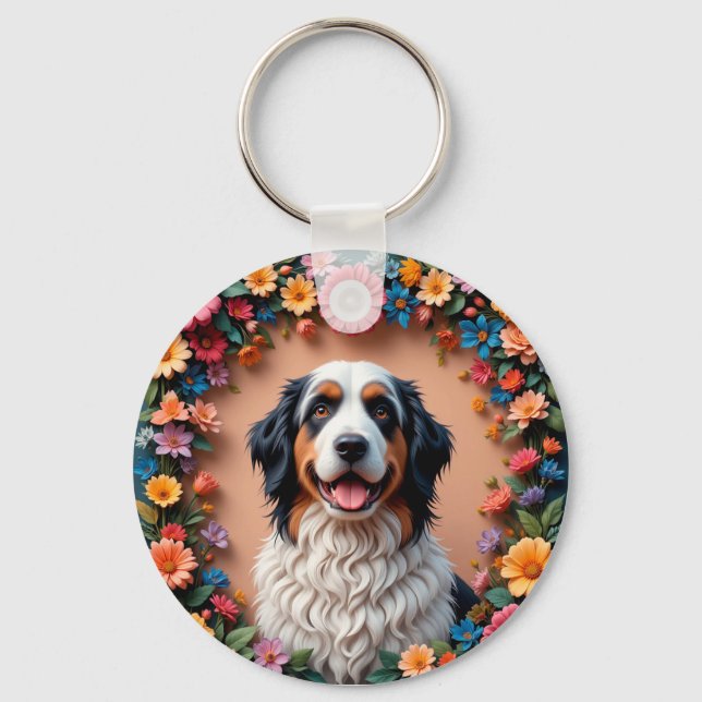 Beautiful Dog Portrait Keychain (Front)