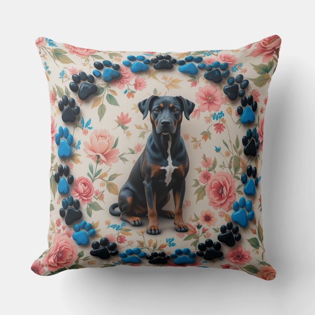 Beautiful Dog Portrait Throw Pillow (Front)