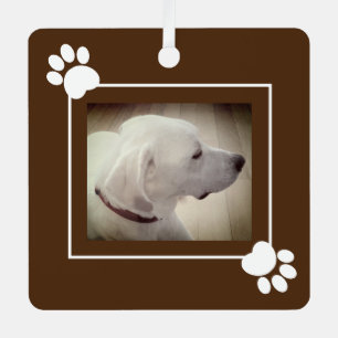 Beautiful Dog Rustic Dark Brown Single 1 Photo Metal Ornament