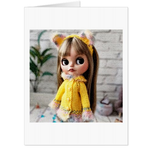 Beautiful doll Blythe big eyes fashion stylish fun Card