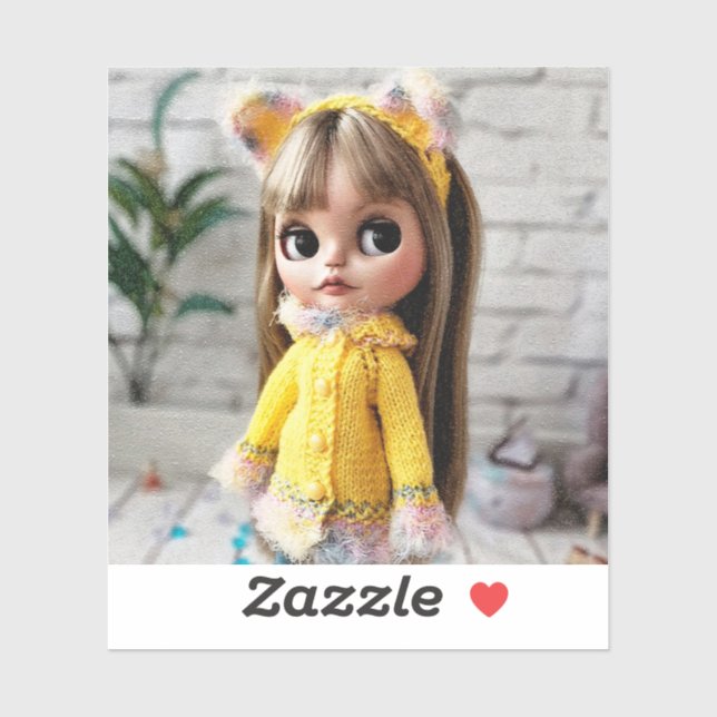 Beautiful doll Blythe big eyes fashion stylish fun Sticker (Sheet)