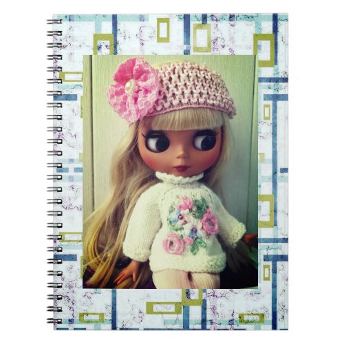 Beautiful doll retro vintage design Blythe girl to Notebook