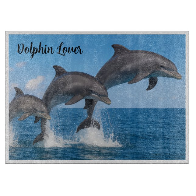 Beautiful Dolphin Lover Personalized Cutting Board (Front)