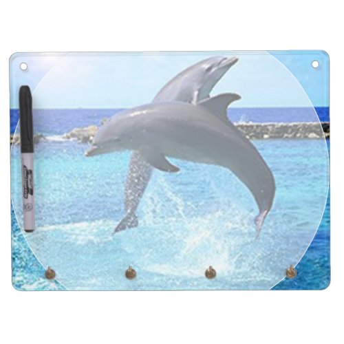 Beautiful Dolphins playing in the ocean Dry Erase Board With Keychain Holder