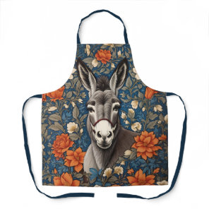 Beautiful Donkey Face Elegant Floral Apron