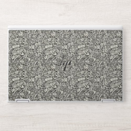 Beautiful Doodle Cartoon Art Seamless Pattern HP Laptop Skin