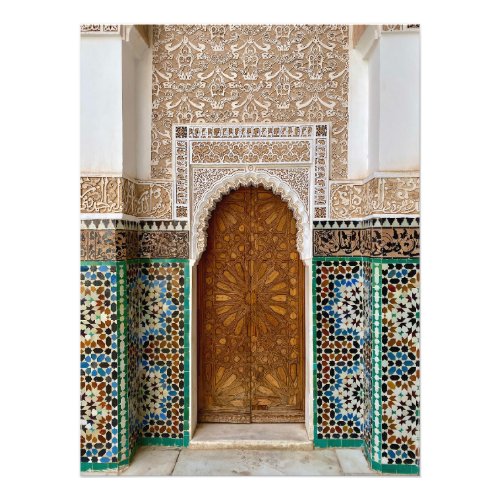Beautiful Door in Ben Youssef _ Marrakech Morocco Photo Print