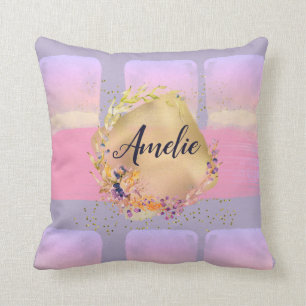 Beautiful double-sided lavander pink faux glitter throw pillow