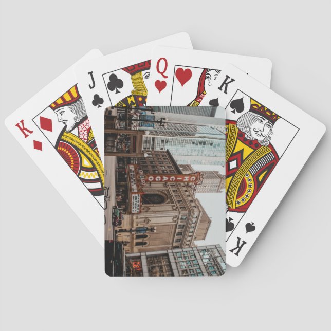 Beautiful Downtown Chicago Illinois Poker Cards (Back)