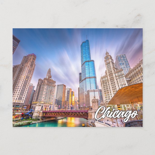 Beautiful Downtown Chicago, Illinois, USA Postcard (Front)